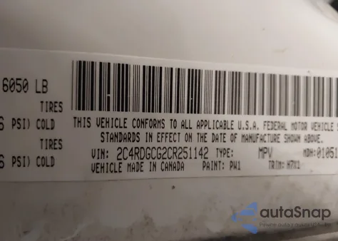 2012 Dodge Grand Caravan Sxt из США, поврежденный, VIN 2C4RDGCG2CR251142